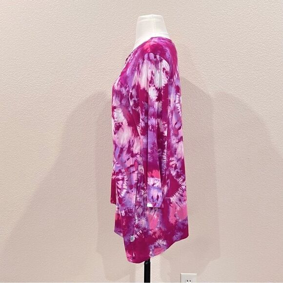 LOGO by Lori Goldstein x Smiley World Pink Combo Shirt Size Medium - Picture 4 of 15